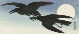 Crows at full moon (1925 - 1936) by Ohara Koson (1877-1945).